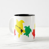 Hawaii Reggae Turtles Zweifarbige Tasse (Vorderseite Links)