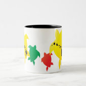 Hawaii Reggae Turtles Zweifarbige Tasse (Mittel)