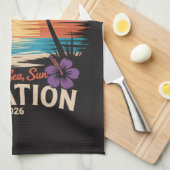 Hawaii-Reise 2026 Sommerferien Strand Geschirrtuch (Viertel Falte)