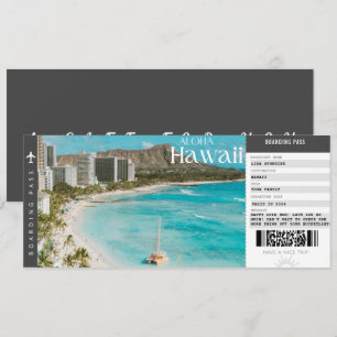 Hawaii-Reise Bordkarte Reise Urlaub Ticket Einladung