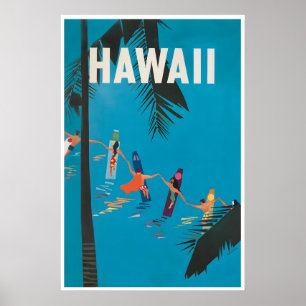 Hawaii Reise Kunst Vintage Hawaiianisches Poster (