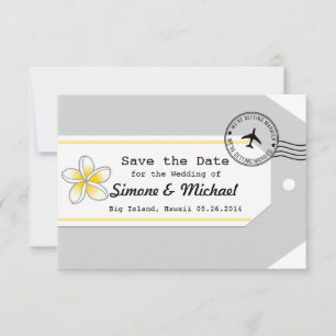 Hawaii-Reise-Thema-Gepäckanhänger Save the Date