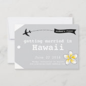 Hawaii-Reise-Themen-Gepäckanhänger Save the Date (Rückseite)