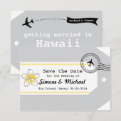 Hawaii-Reise-Themen-Gepäckanhänger Save the Date (Vorne/Hinten)