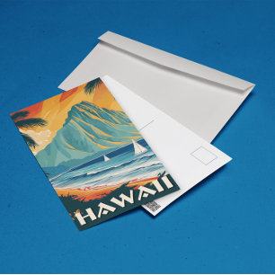 Hawaii Reisen im Vintage-Stil Postkarte