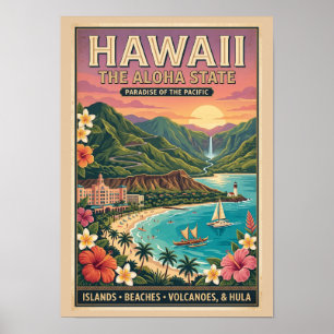 Hawaii-Reiseplakat - Das Aloha-Staat-Paradies Poster