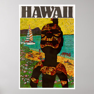 Hawaii-Reiseplakat Hawaiianische Kunst Kiʻi Druck Poster