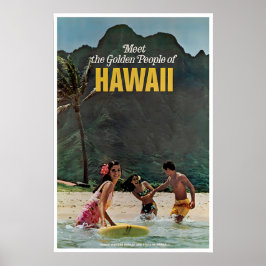 Hawaii-Reiseplakat Hawaiianische Kunst Retro-Surf- Poster