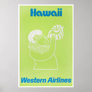 Hawaii-Reiseplakat Hawaiianisches Geschenk Western Poster