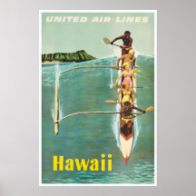 Hawaii-Reiseplakat Hawaiianisches Surfen Druck Sta