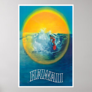 Hawaii-Reiseplakat-Surfing-Art Hawaiian Prin Poster