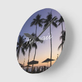 Hawaii resort sunset runde wanduhr (Winkel)