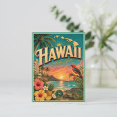 Hawaii Retro Reise Souvenir Postkarte (Stehend Vorderseite)
