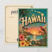 Hawaii Retro Reise Souvenir Postkarte (Vorne/Hinten)