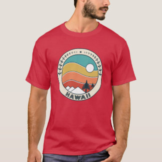Hawaii Retro Vintage Sonnenuntergang Hawaii Berg E T-Shirt