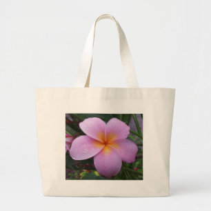 Hawaii rosa Plumeria-Blume Jumbo Stoffbeutel