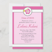 Hawaii Rosa Thema Hibiskus Abschluss Einladung (Vorderseite)