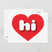 Hawaii - Rotes Herz - I Liebe hi Postkarte (Vorne/Hinten)