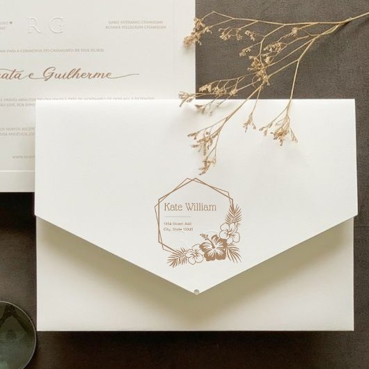 Hawaii Rücksendeadresse Briefmarke Gummistempel