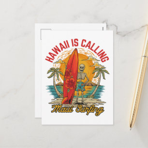Hawaii ruft Maui Surfen Insel Vibes Feiertagspostkarte