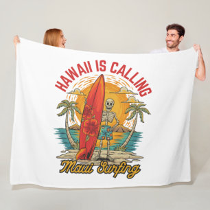 Hawaii ruft Maui Surfen Insel Vibes Fleecedecke