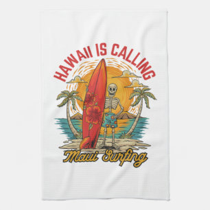 Hawaii ruft Maui Surfen Insel Vibes Geschirrtuch