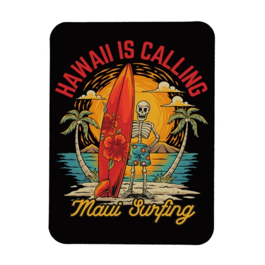 Hawaii ruft Maui Surfen Insel Vibes Magnet (Vertikal)