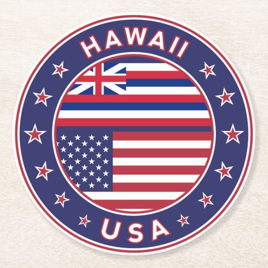 Hawaii Runder Pappuntersetzer (Vorderseite)