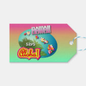 Hawaii sagt Aloha! Geschenkanhänger (Vorderseite (Horizontal))