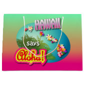 Hawaii sagt Aloha! Große Geschenktüte (Vorderseite)