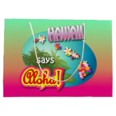Hawaii sagt Aloha! Große Geschenktüte (Rückseite)