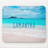Hawaii Sandy Beach Blue Ocean Foto Individuelle Na Mousepad (Vorne)
