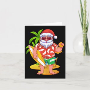 Hawaii Santa Claus Surfing Tropical Summer Christm Karte