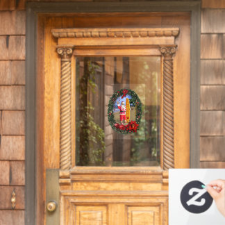 Hawaii Santa mit Surfboard Fensteraufkleber