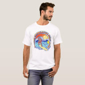 Hawaii Sasquatch Surfbrett Paradies für Kletterhex T-Shirt (Vorne ganz)