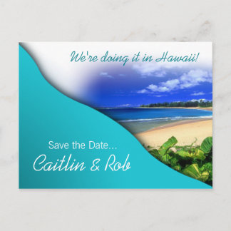 Hawaii Save the Date (aquatische Ozeane) Ankündigungspostkarte