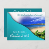 Hawaii Save the Date (aquatische Ozeane) Ankündigungspostkarte (Vorne/Hinten)