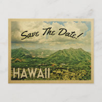 Hawaii Save the Date Vintage Postkarten
