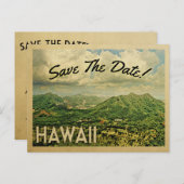 Hawaii Save the Date Vintage Postkarten (Vorne/Hinten)
