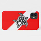 Hawaii-Schildkröte-Tauchen-Flagge Case-Mate iPhone Hülle (Rückseite (Horizontal))