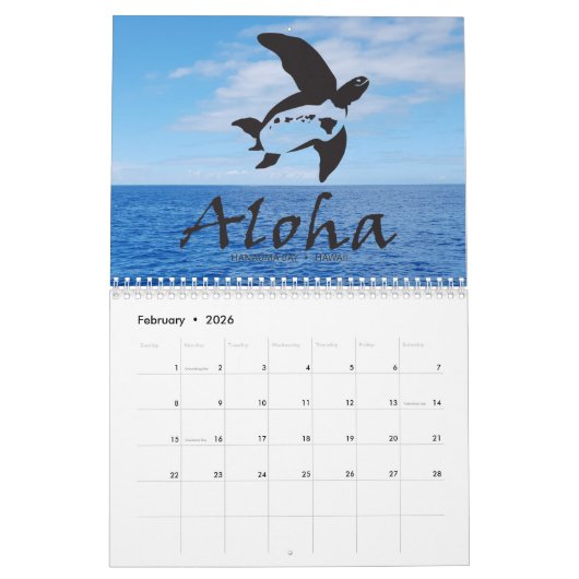 Hawaii-Schildkröten 2019 Kalender (Feb 2026)