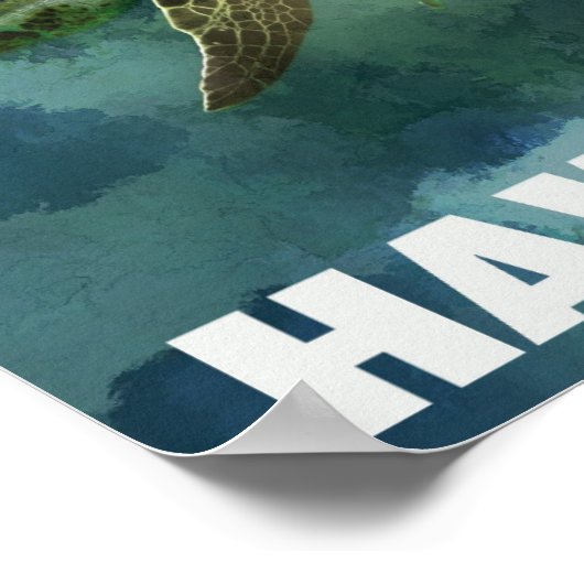 Hawaii Sea Turtle Artistic Poster (Ecke)