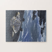 Hawaii Sea Turtle on Black Sand Beach T-Shirt Puzzle (Horizontal)