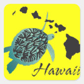 Hawaii Sea Turtle Quadratischer Aufkleber (Vorderseite)