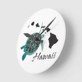 Hawaii Sea Turtle Runde Wanduhr (Winkel)