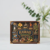 Hawaii Shadow Box 3D Figurine Staat Postkarte (Stehend Vorderseite)