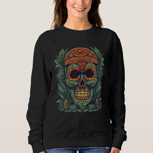 Hawaii Skull Tiki Mask Tropical Hawaiian Men Women Sweatshirt (Vorderseite)