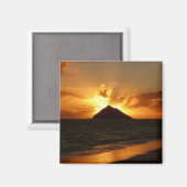 Hawaii Sonnenaufgang am Strandmagneten Magnet (Vorderseite/Rückseite)