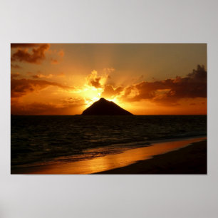 Hawaii Sonnenaufgang am Strandposter Poster