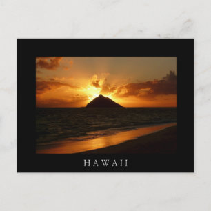 Hawaii Sonnenaufgang schwarzer Text Postkarte